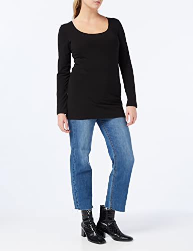 Vero Moda Damen VMMAXI My LS Soft Long U-Neck NOOS' Langarmshirt, Schwarz (Black), 36 (Herstellergröße: Small)