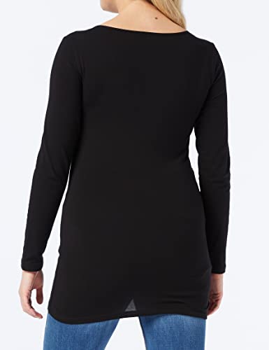 Vero Moda Damen VMMAXI My LS Soft Long U-Neck NOOS' Langarmshirt, Schwarz (Black), 36 (Herstellergröße: Small)