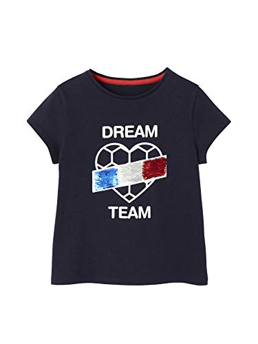Vertbaudet Camiseta de deporte para niña, diseño de bandera de Francia azul oscuro 98 cm-104 cm