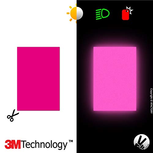 VFLUO 3M Reflective Colors, Kit de Pegatina Retro Reflectante a Cortar para Casco de Moto/Motocicleta/Bicicleta, 3M Technology, Hoja de 15 x 20 cm, Rosa