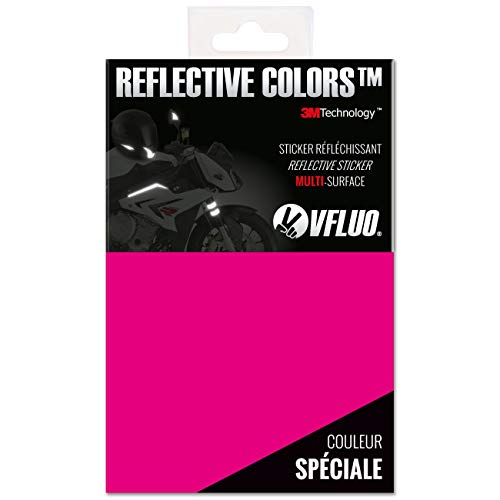 VFLUO 3M Reflective Colors, Kit de Pegatina Retro Reflectante a Cortar para Casco de Moto/Motocicleta/Bicicleta, 3M Technology, Hoja de 15 x 20 cm, Rosa