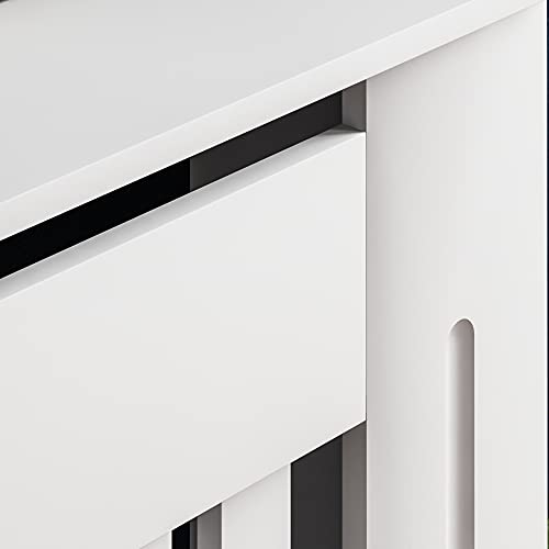 Vida Designs Cubre radiador Chelsea, diseño de Moderno con Lamas de DM Pintado de Color Blanco,pequeño