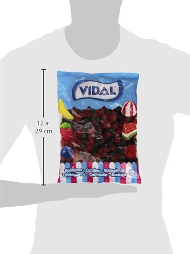 Vidal Golosinas, Moritas Brillo, Caramelo de Goma con Forma y Sabor Mora, Color Rojo y Negro, Bolsa de 1 Kg