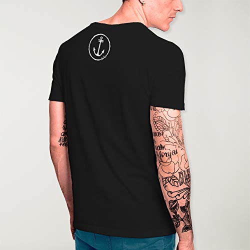 VIENTO Skull Mattketmo Camiseta para Hombre (Negro, L)