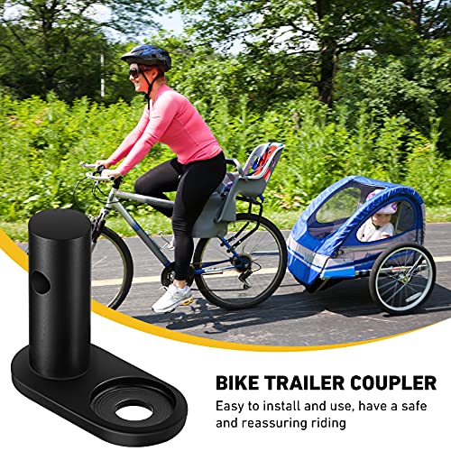 VILLCASE - Acoplador para remolque de bicicleta, color negro, universal, adaptador de ciclismo, accesorios de repuesto trasero, enganche para remolque de bicicleta de carga