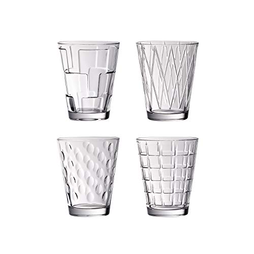 Villeroy & Boch Dressed Up Vasos de agua, Set de 4 piezas, 310 ml, Cristal, Transparente