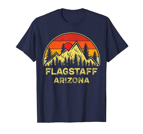 Vintage Flagstaff Arizona AZ Montañas Senderismo Souvenir Camiseta