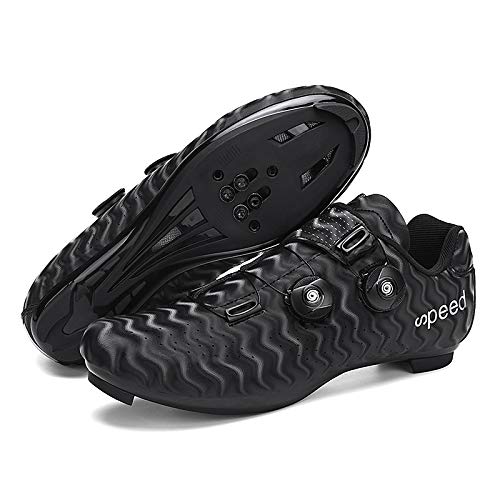 VIPBQO Zapatos de ciclismo para hombre SPD Road Ciclismo, adecuados para competiciones de ciclismo en interiores, zapatos de ciclismo con pedal para hombre, color Negro, talla 36 2/3 EU