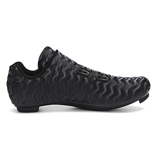 VIPBQO Zapatos de ciclismo para hombre SPD Road Ciclismo, adecuados para competiciones de ciclismo en interiores, zapatos de ciclismo con pedal para hombre, color Negro, talla 36 2/3 EU