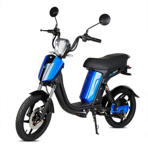 Virtuemart Bicicleta eléctrica Ecoxtrem E-Bike Miami 250w batería de Litio 48v 12Ah 25Km/h en Color Negra y Azul Sin Carnet Sin matricula