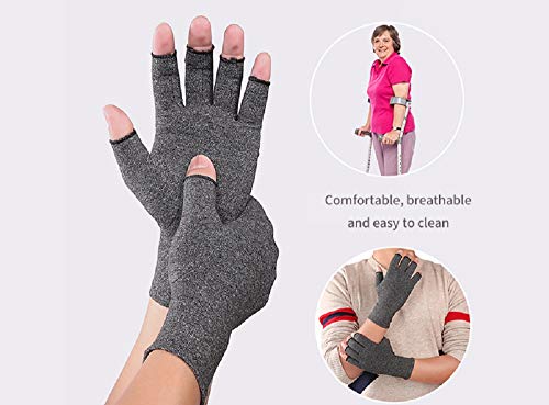 VITTO Guantes Anti-Artritis (1x par): Proporcionan Calor y Compresión para Ayudar a Aumentar la Circulación, Reducir el Dolor y Promover la Curación (S, Gris)