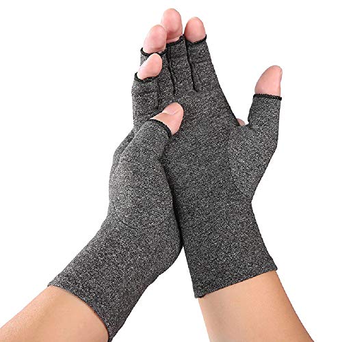 VITTO Guantes Anti-Artritis (1x par): Proporcionan Calor y Compresión para Ayudar a Aumentar la Circulación, Reducir el Dolor y Promover la Curación (S, Gris)