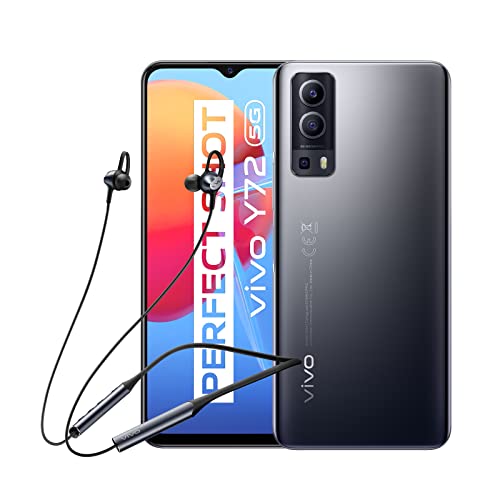 vivo Y72 5G Smartphone y Auriculares Wireless Sport Earphone Teléfonos de Doble SIM de 8 + 128 GB Cámara Principal de 64 MP Carga Rápida de 18 W Batería de 5000 mAh Video ultraestable con EIS