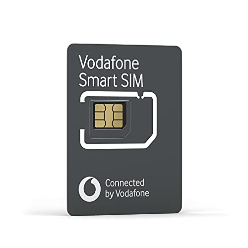 Vodafone Tarjeta Smart SIM - Funciona con determinados localizadores conectados por GPS, Smartwatches, Kits para el Hogar y Cámaras de Seguridad (No con teléfonos o Tablets), Requiere Suscripción