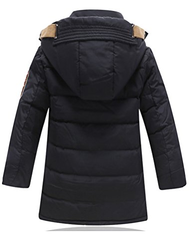 Vogstyle Abrigo de Invierno con Capucha para Niños Negro 12 años/Altura 150-160