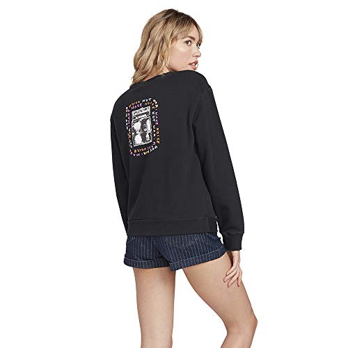 Volcom Knot Fleece Sudadera, Mujer, Black, XS