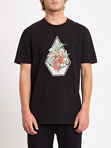 Volcom Nozaka Skate SS Camiseta de Manga Corta, Hombre, Black, XS