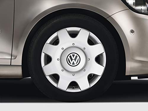 Volkswagen Original Tapacubos (4 Unidades) Juego Completo de 16 Pulgadas tapacubos Golf Touran Jetta Sportsvan Caddy Llantas de Acero Tapas Protectora Cromo Plata 1t0071456 a
