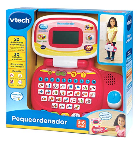 Vtech- Pequeordenador Juego Interactivo para Niños, Color rosa, única (80-155457)