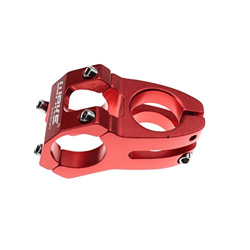 WAKE Réveil Vélo Potence 31,8 × 45 mm Rouge VTT Tige courte pour la plupart de guidon de vélo, vélo de route, VTT, BMX, fixie Gear, cyclisme