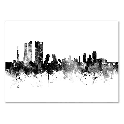 Wall Editions Art-Poster - Madrid Spain Skyline - Michael Tompsett