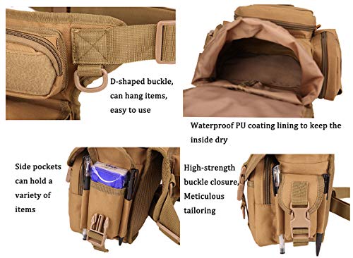 WANDOUSEN Bolso Pierna Táctico Militar MOLLE System Bolso Cintura Multifunción Impermeable Cámara Bolsa de Herramientas Bolsa Pernera Muslo Motorista Montaña Camping Ciclismo Bolsa de Cintura Negro