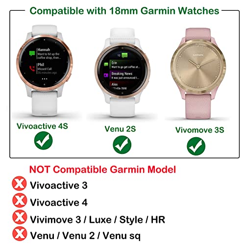 WATORY Correa de repuesto para Garmin Vivoactive 4S de 40 mm, de Chmuck, de metal y acero inoxidable, con diamantes de imitación, para Garmin Vivomove 3S, 39 mm, para mujeres, oro rosa