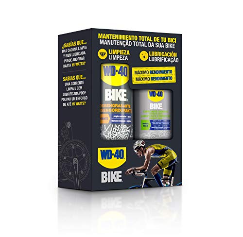 WD-40 BIKE Bipack Mantenimiento Cadenas Bicicleta en Ambiente Seco- Spray 500ml + Gotero 100ml + Lubricante de Cadenas de Bicicleta para Todo Tipo de Condiciones y Ambientes- Spray 250ml