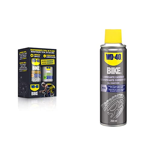 WD-40 BIKE Bipack Mantenimiento Cadenas Bicicleta en Ambiente Seco- Spray 500ml + Gotero 100ml + Lubricante de Cadenas de Bicicleta para Todo Tipo de Condiciones y Ambientes- Spray 250ml