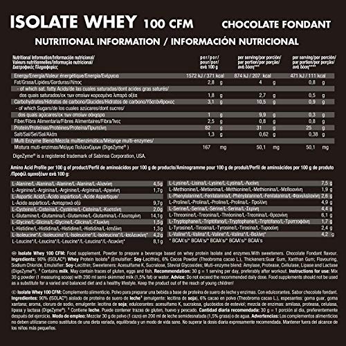 Weider Isolate Whey 100CFM. 100% aislado de proteina de suero. Cero azúcar, cero aspartamo, con stevia, con dygezime, con BCAA, apto para vegetarianos. Isolac. Para dietas keto. 2000 gr Chocolate