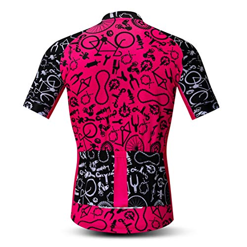 Weimostar Maillot de Ciclismo Hombres Ropa de Bici Maillot de Bicicleta Top Mountain Road MTB Maillot Camisa Manga Corta Equipo Ropa Deportiva equitación Rojo L