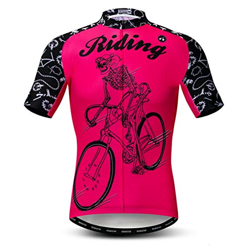 Weimostar Maillot de Ciclismo Hombres Ropa de Bici Maillot de Bicicleta Top Mountain Road MTB Maillot Camisa Manga Corta Equipo Ropa Deportiva equitación Rojo L