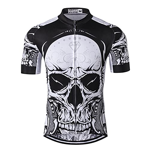 weimostar Manga corta Ciclismo Jersey Hombres Cremallera Completa Bicicleta Camisa Correr Top Bicicletas Ropa, 351, L