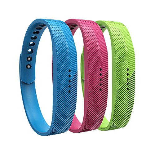 WEINISITE Pulsera de silicona Banda de Reemplazo Correa para Fitbit Flex 2 (Set 5, S)