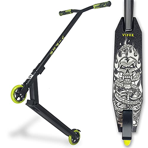 WeLLIFE Patinete Scooter Freestyle Viper Conexión HIC System Ruedas PU 110 Llantas de Aluminio Rodamientos ABEC 9 Rotación 360° Plataforma Reforzada para Adolescentes Adultos