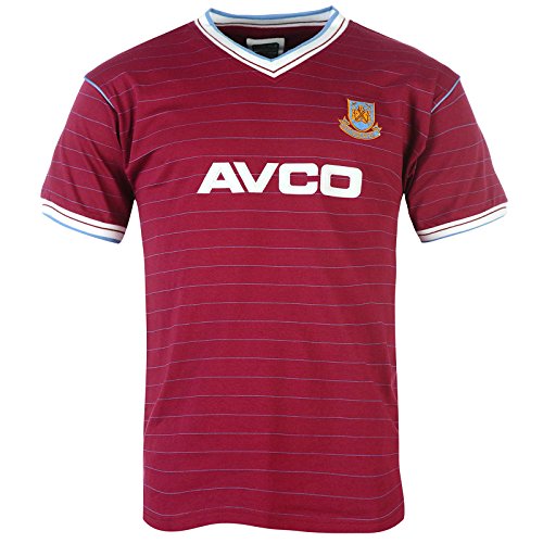West Ham United FC - Camiseta de la primera equipación temporada 1986 - Para hombre - Producto oficial estilo retro - Small