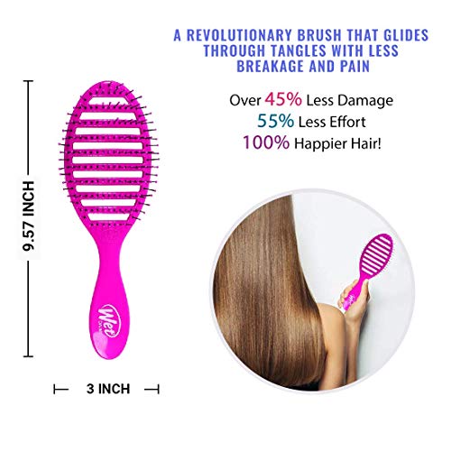 Wet Brush Desenredante de secado rápido (rosa): ergonómico, cerdas termoflexibles, secado por soplado, nudos desenredantes, sin enganche, cepillo antiestático para todo tipo de cabello