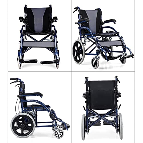 WEWE.V Sillas de ruedas plegables, silla de ruedas plegable, ligera, compacta, portátil, ultraligera, para personas mayores, scooter portátil para discapacitados de 12 kg, 2