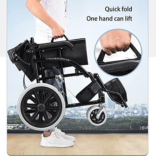 WEWE.V Sillas de ruedas plegables, silla de ruedas plegable, ligera, compacta, portátil, ultraligera, para personas mayores, scooter portátil para discapacitados de 12 kg, 2