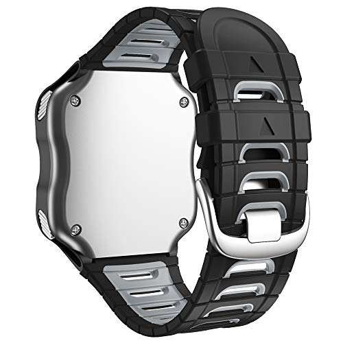 WIIKAI Correa de Reloj de Repuesto, Compatible con Garmin Forerunner 920XT, Correa de Reloj de Silicona. (Gris Negro)…