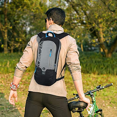 WINDCHASER Mochila pequeña para bicicleta (impermeable y ultraligera) con paquete de hidratación para senderismo, escalada, ciclismo, carrera, camping, deportes [gris]