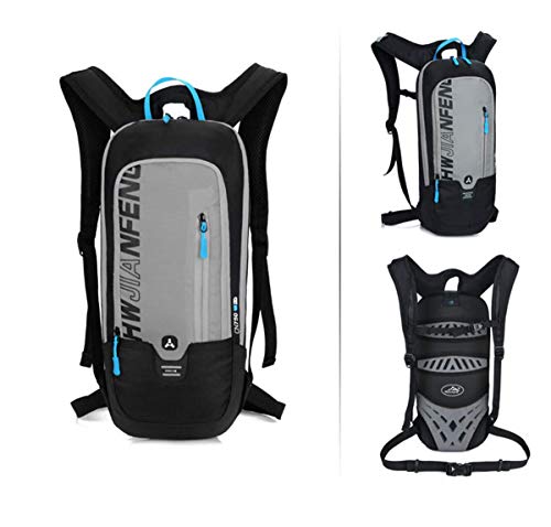 WINDCHASER Mochila pequeña para bicicleta (impermeable y ultraligera) con paquete de hidratación para senderismo, escalada, ciclismo, carrera, camping, deportes [gris]