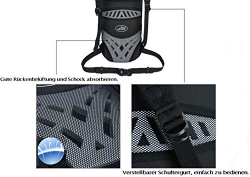 WINDCHASER Mochila pequeña para bicicleta (impermeable y ultraligera) con paquete de hidratación para senderismo, escalada, ciclismo, carrera, camping, deportes [gris]