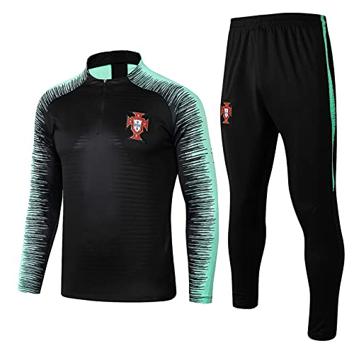 WJWA Portugal - Costumes de Entrenamiento de Manga Larga para fútbol, Uniforme de Media Cremallera (Photo Color, M)