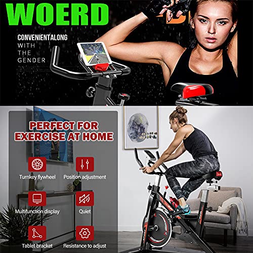 WOERD Indoor Exercise Bike, Smart Connect Cycling Bikes with Heart Rate Monitor, Silent Belt Drive Stationary Fitness Bike For Home Gym with Tablet Holder