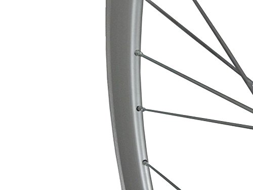 Woo Hoo Bikes Deep V 43 Mm Rueda Trasera Para Fixie, Engranaje Fijo, Pista, Bicicleta de Una Sola Velocidad, Color Plata, Tamaño 28" 700C 622
