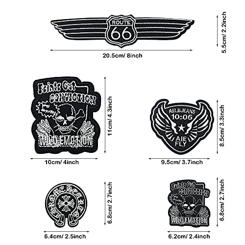 Woohome 18 Pz Patch Sticker, Insignia Parche Termoadhesivo, Retro Blanco y Negro Parche de Hierro en Patches para Mochila, Gorras, Ropa