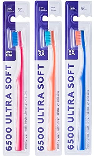WOOM Cepillo de dientes ultrasuave 6500 (3 colores mezclados)