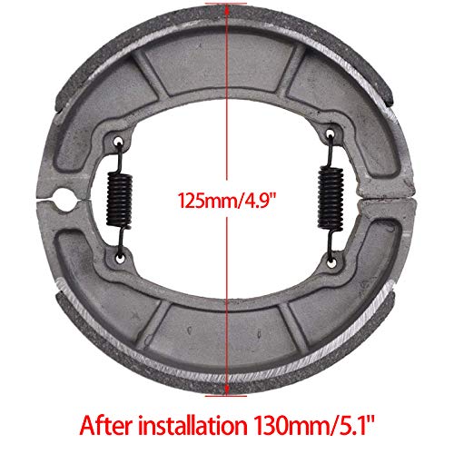 WOOSTAR Zapata Freno Tambor 130mm Reemplazo para Taotao 50cc 110cc 125cc 150cc 250cc Roketa Sunl Jonway ATV 4 Wheeler Quad Scooter