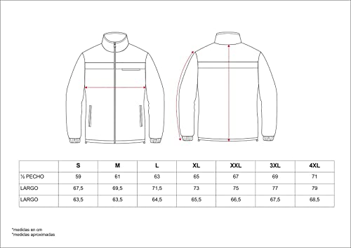 Work Team Forro Polar Bicolor con Cremallera y Cintas Reflectantes. Hombre Marino+Amarillo A.V. 4XL